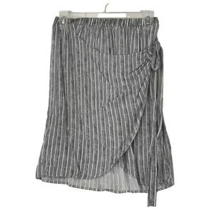 BLUE RAIN SKIRT WOMENS MEDIUM BEACH WEAR STRIPED COASTAL COTTAGE WRAP COMFORT